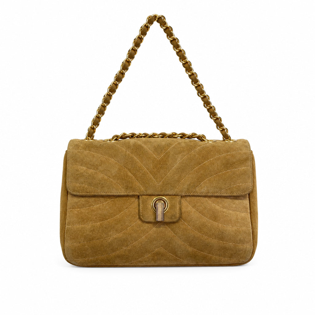 MOSKOWITZ Crossbody Suede Handbag with Chain