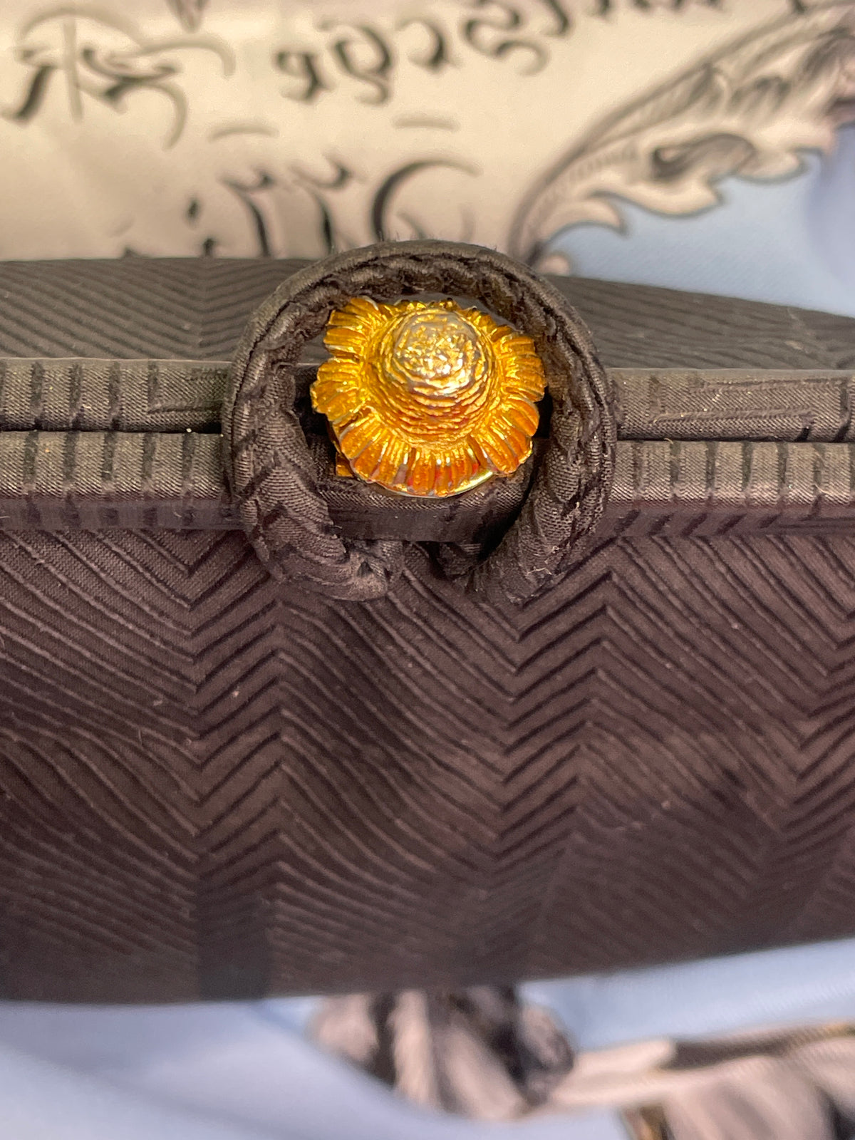1960s Joseph Shoes Vintage Evening Bag Woven Clutch with Flower Snap Closure