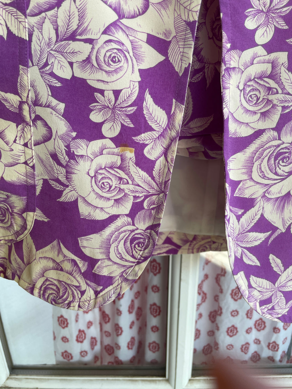 1980s Ungaro Vintage Purple & Cream Floral Two-Piece Set — Jacket & Top