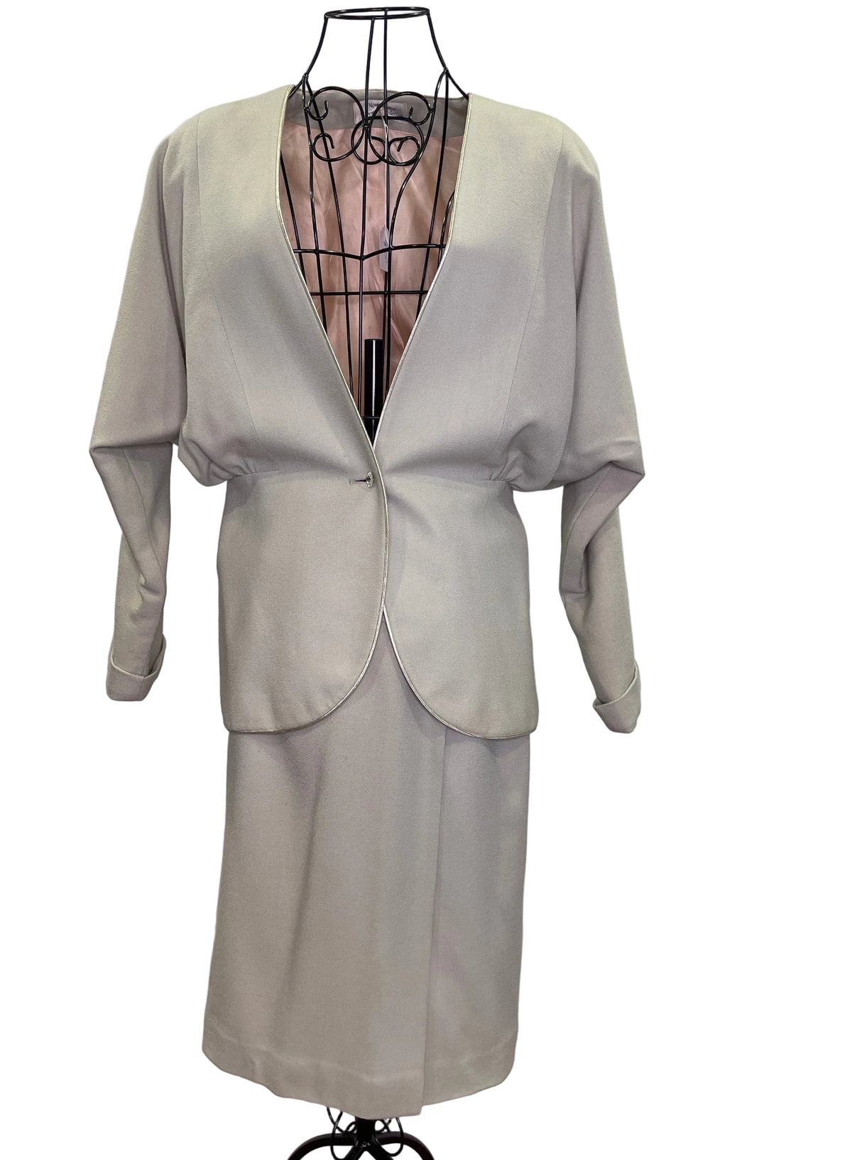 1980s Collectors Piece Nora Miller Dynasty Collection Two-Piece Rhinestone Suit