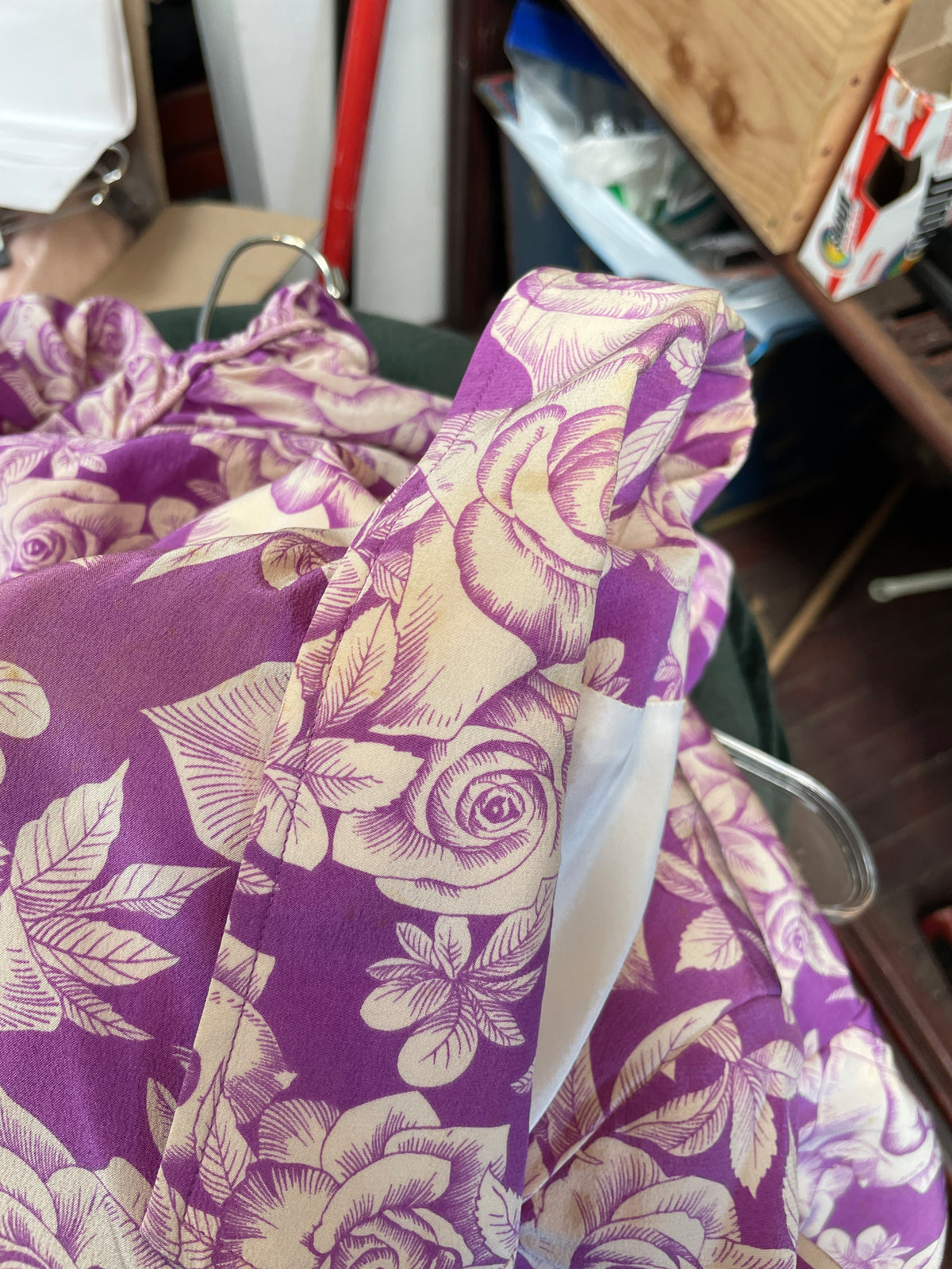 1980s Ungaro Vintage Purple & Cream Floral Two-Piece Set — Jacket & Top