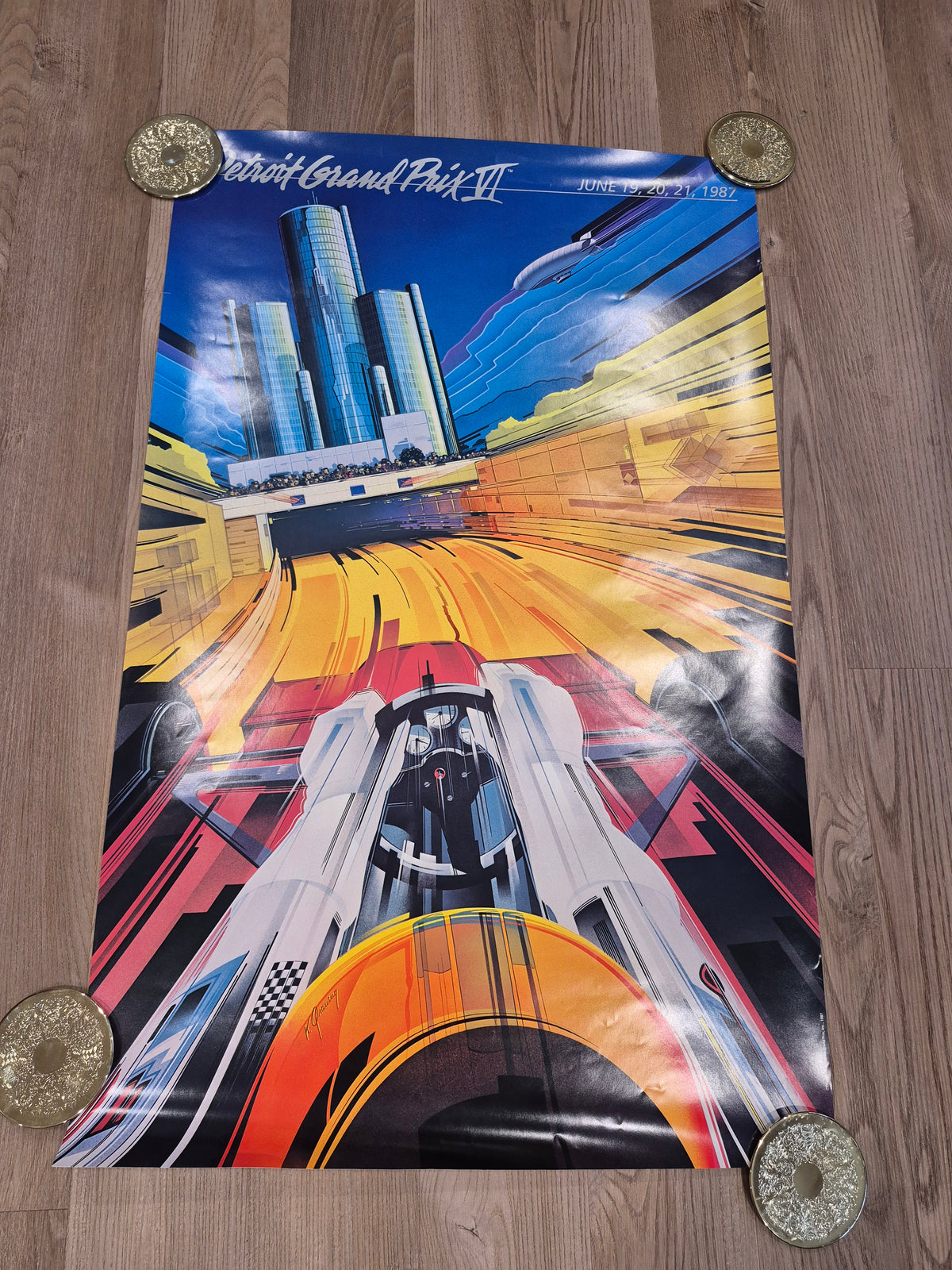 1987 Detroit Grand Prix Poster - June 13-21, 1987