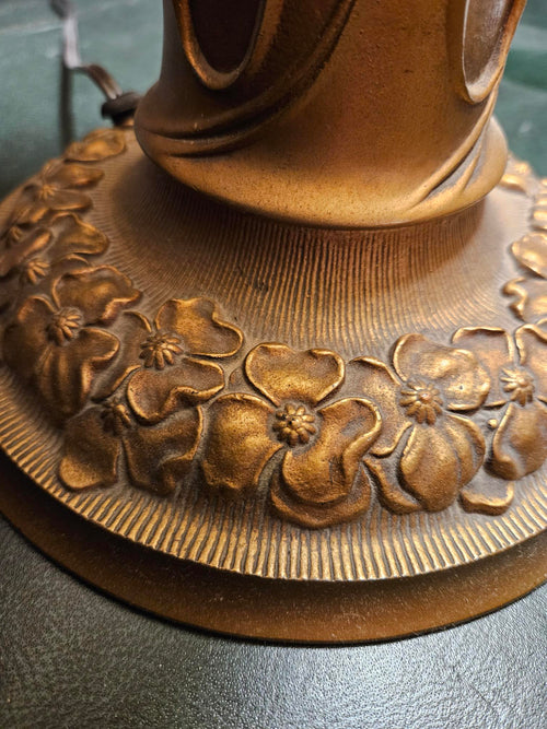 1910s Charles Parker Art Nouveau Slag Glass Table Lamp antique
