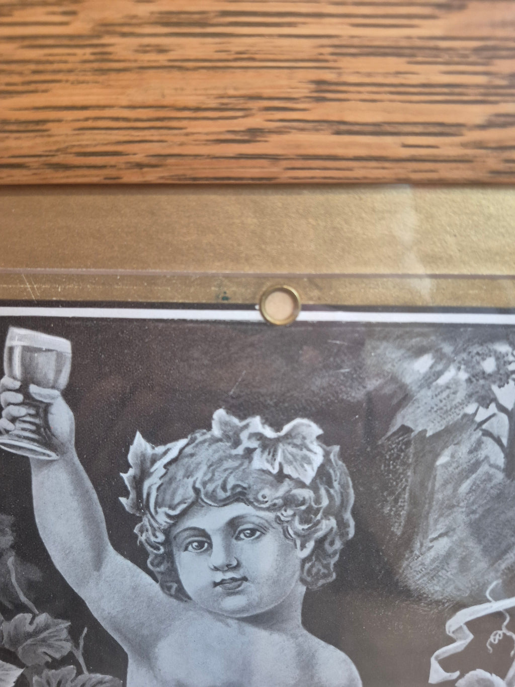 1897 Gundlach-Bundschu framed advertisement original with Calendar antique 1890s
