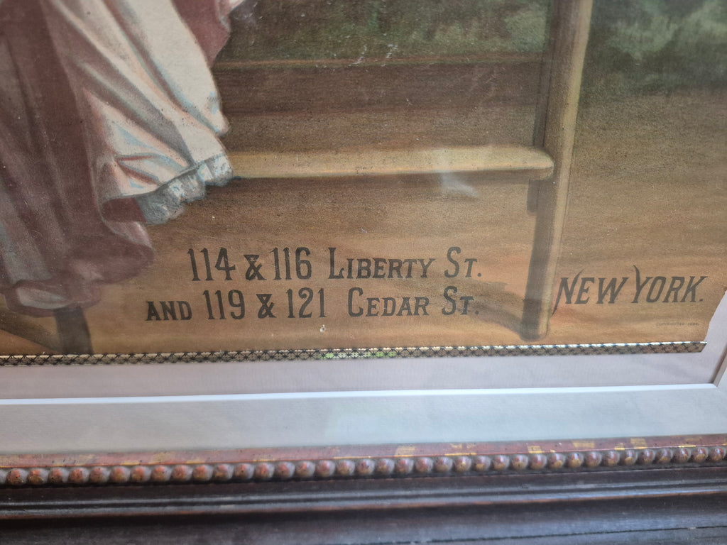 1880 Antique Solace Tobacco victorian original Lithograph framed advertisement