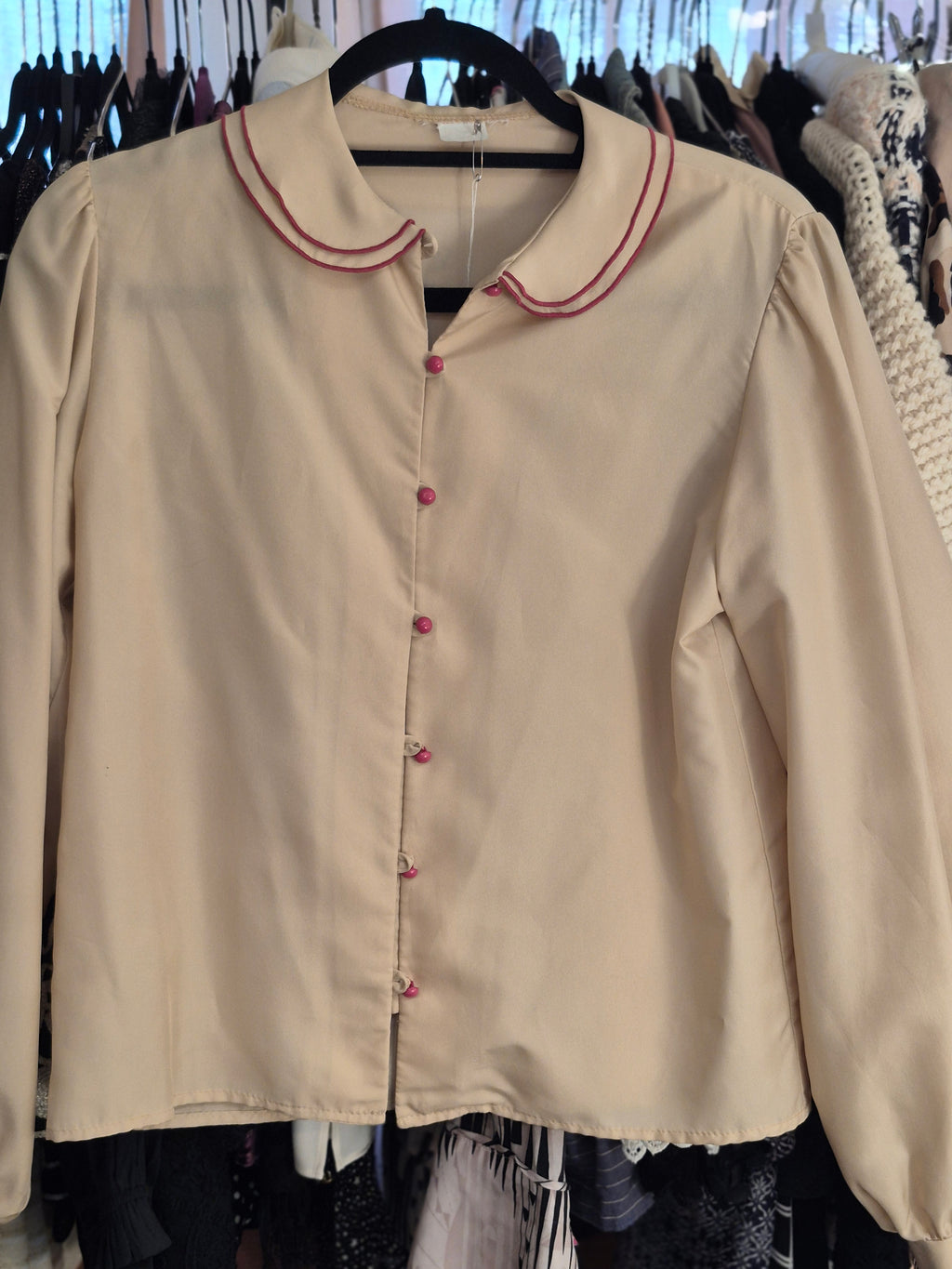 1960s Silk Blouse with Peter Pan Collar
