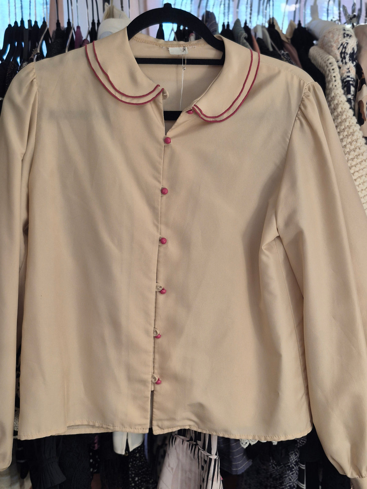1960s Silk Blouse with Peter Pan Collar