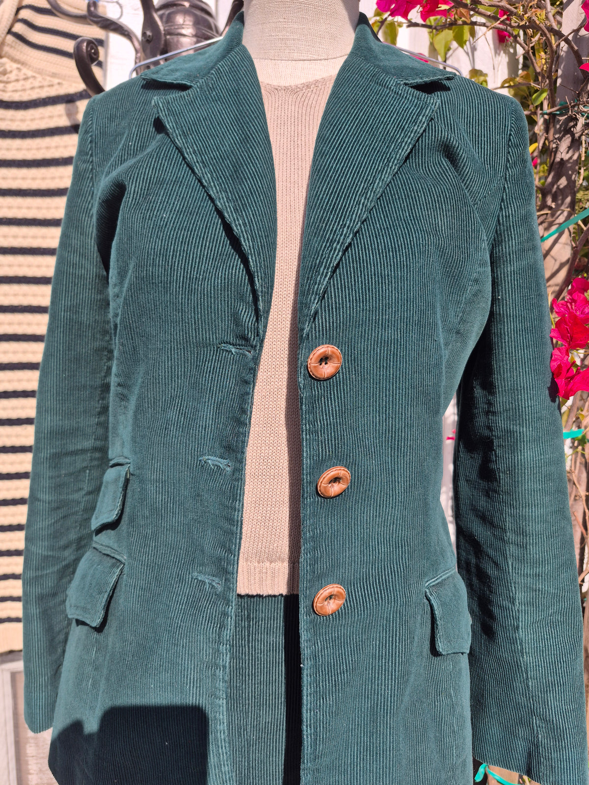 Vintage Panther Green Corduroy 3-Piece Suit
