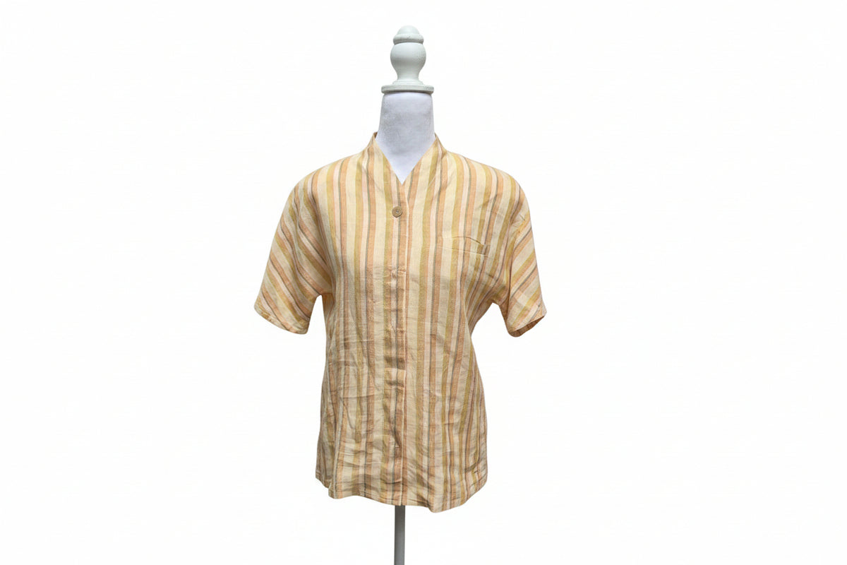 1970s Gucci 100% Linen Blouse Size 38