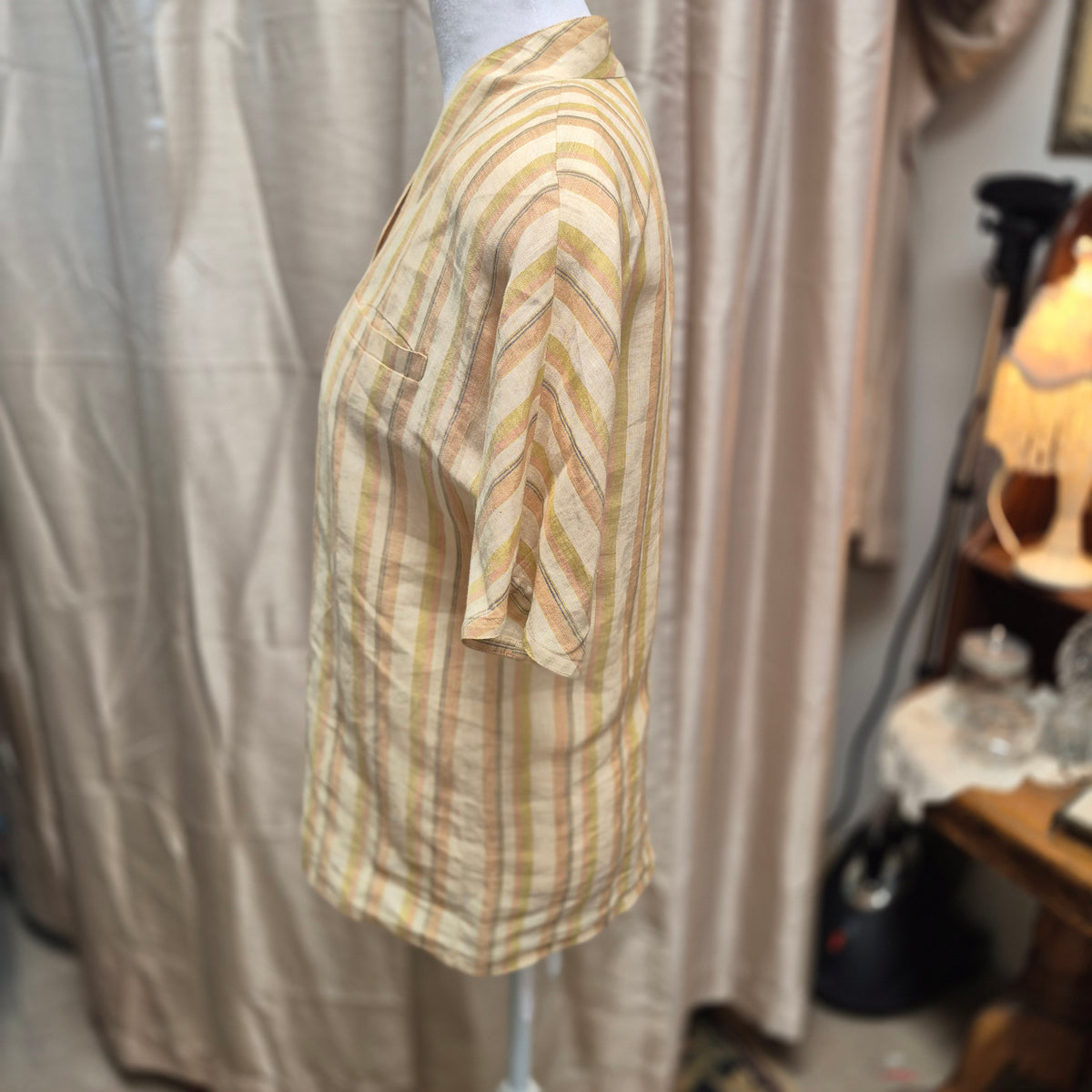 1970s Gucci 100% Linen Blouse Size 38