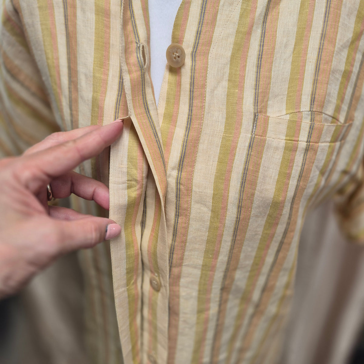 1970s Gucci 100% Linen Blouse Size 38