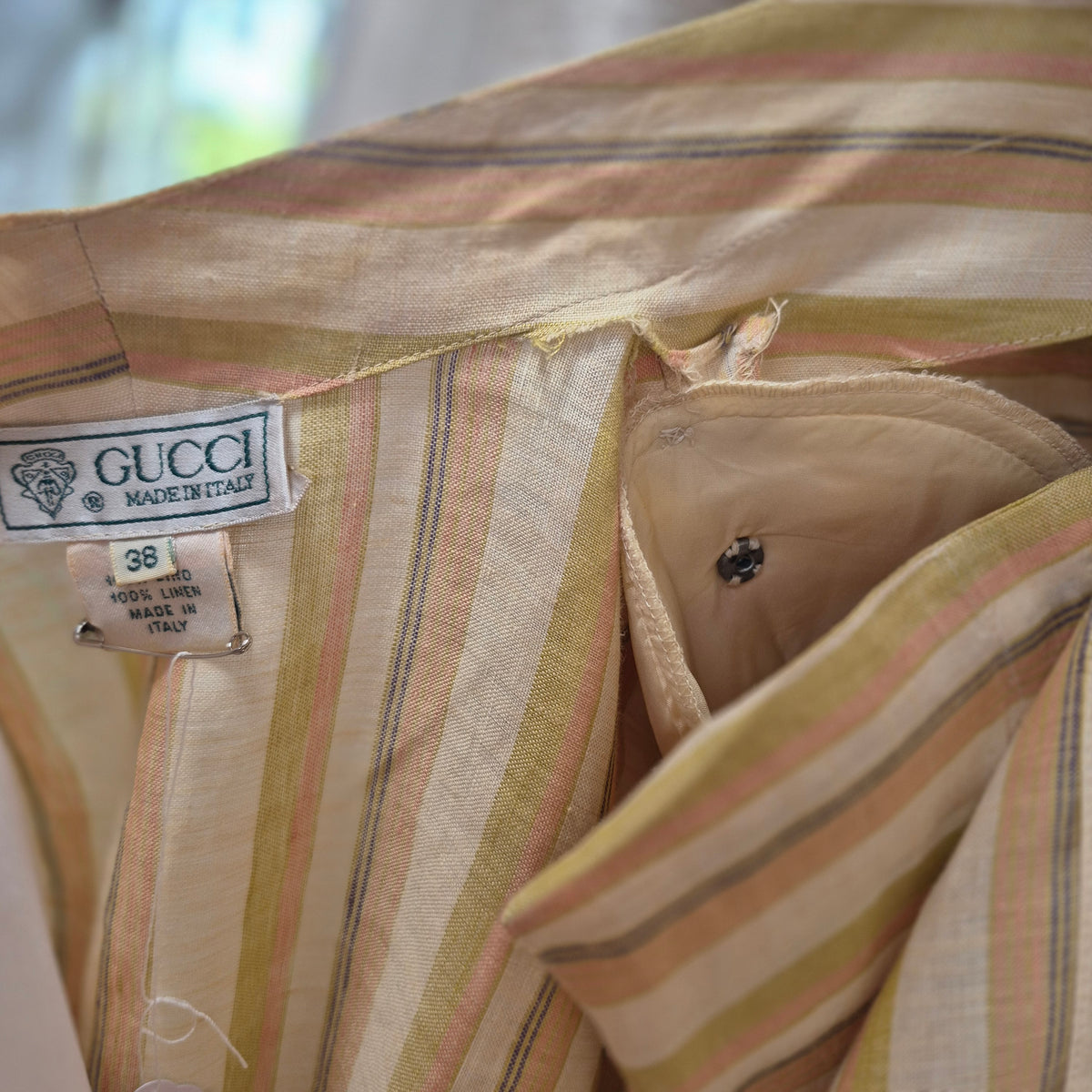 1970s Gucci 100% Linen Blouse Size 38