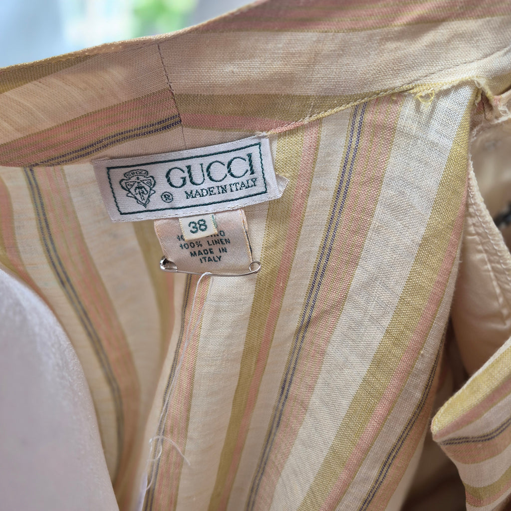 1970s Gucci 100% Linen Blouse Size 38