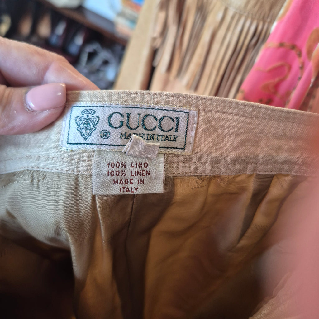 1970s Gucci Vintage 100% Linen Skirt
