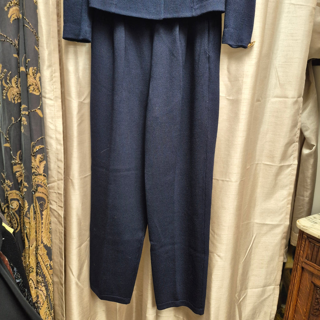 1990s St. John Vintage Navy Knit Two-Piece Suit Marie Gray Design