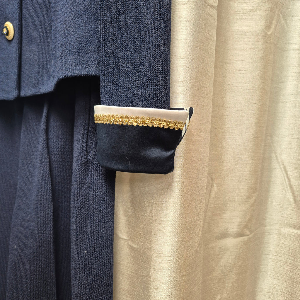 1990s St. John Vintage Navy Knit Two-Piece Suit Marie Gray Design