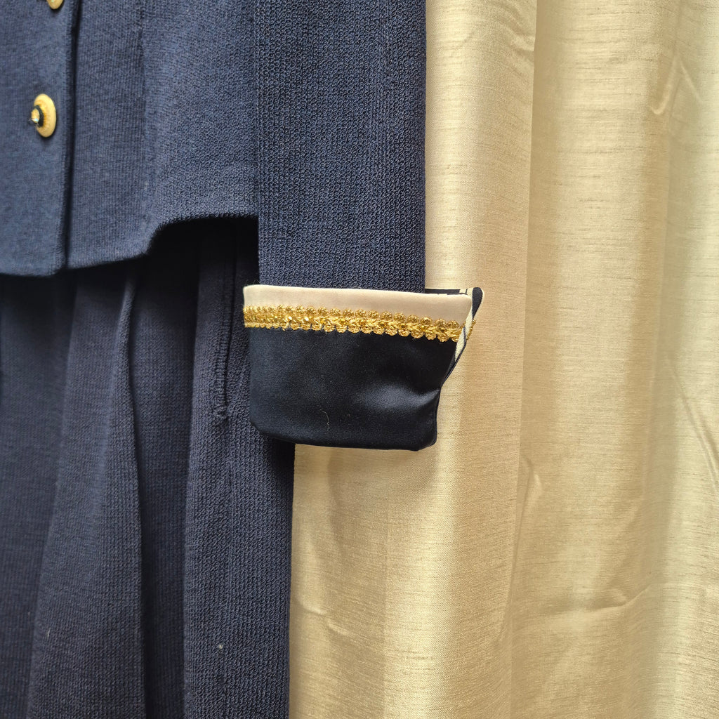 1990s St. John Vintage Navy Knit Two-Piece Suit Marie Gray Design