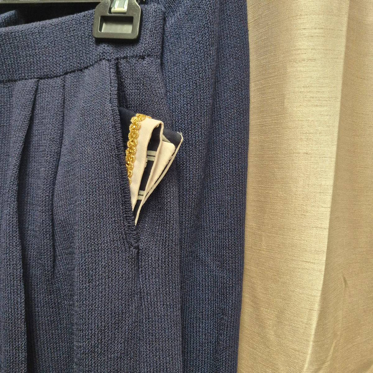 1990s St. John Vintage Navy Knit Two-Piece Suit Marie Gray Design