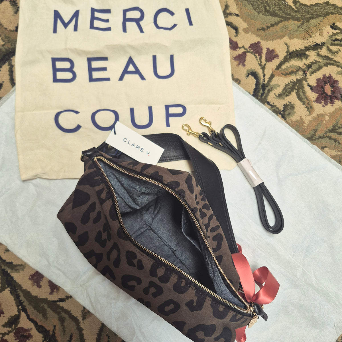 Clare V. Leopard Print Shoulder Bag | New With Tags