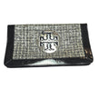 Vintage Tory Burch "Reva" Foldover Clutch Silver Tweed & Black