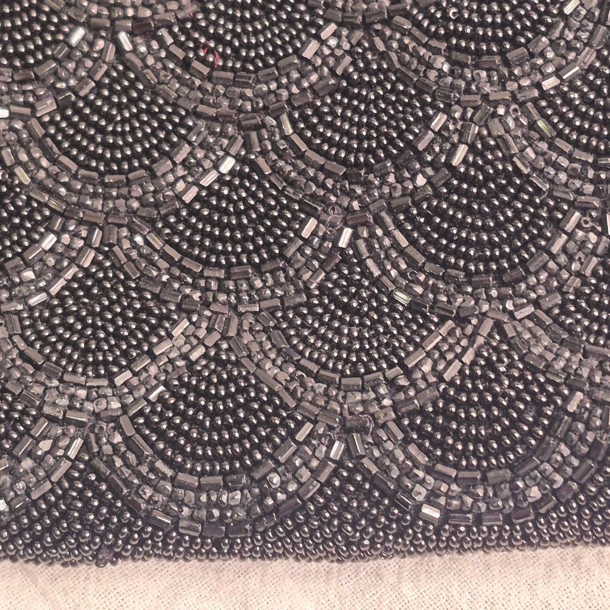 1960s Carry Bags Vintage made in France Black Beaded Evening Bag gold courting clasp