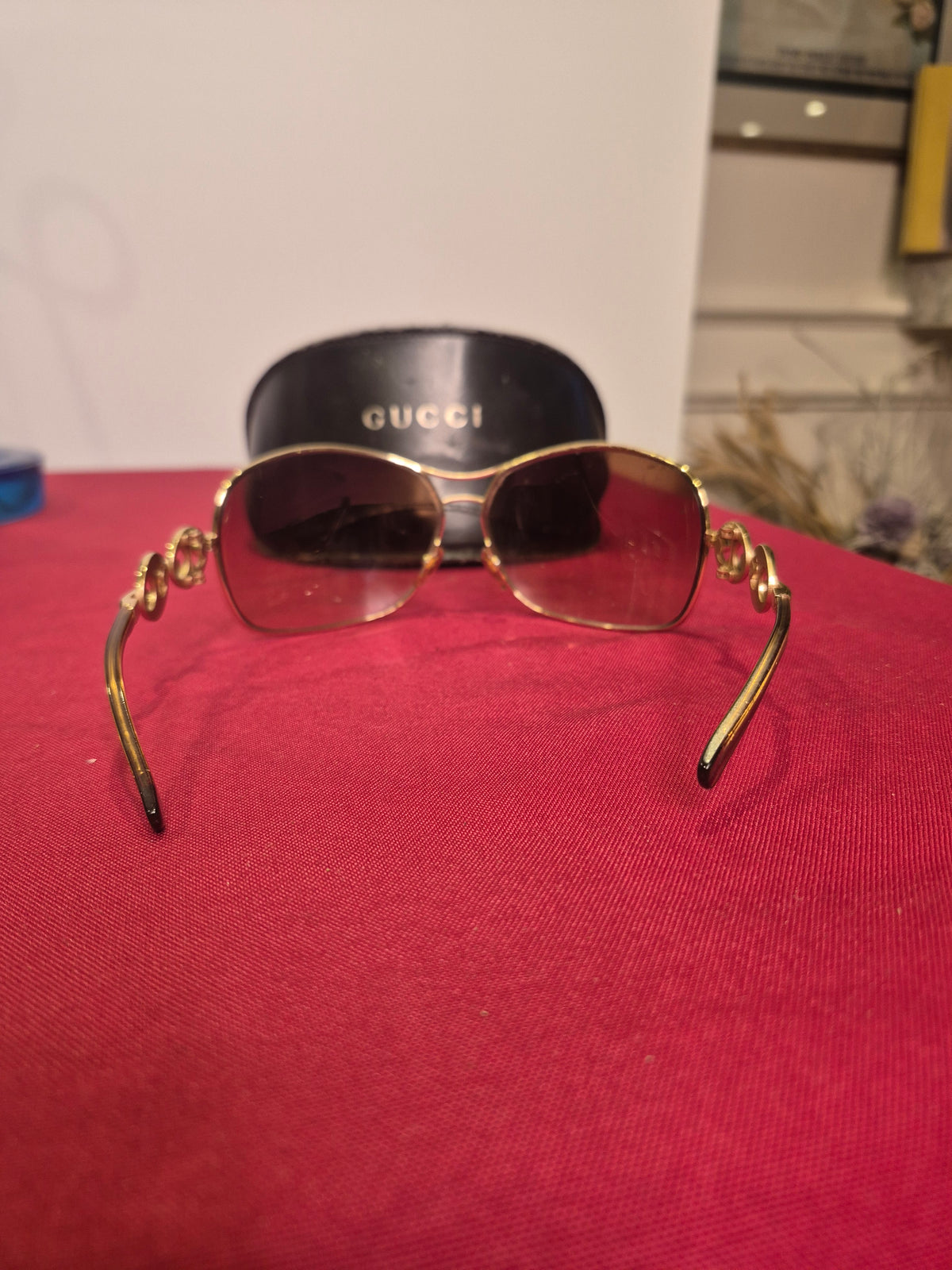 Vintage Gucci GG 2772/S Gold Mariner Chain Link Sunglasses with Case