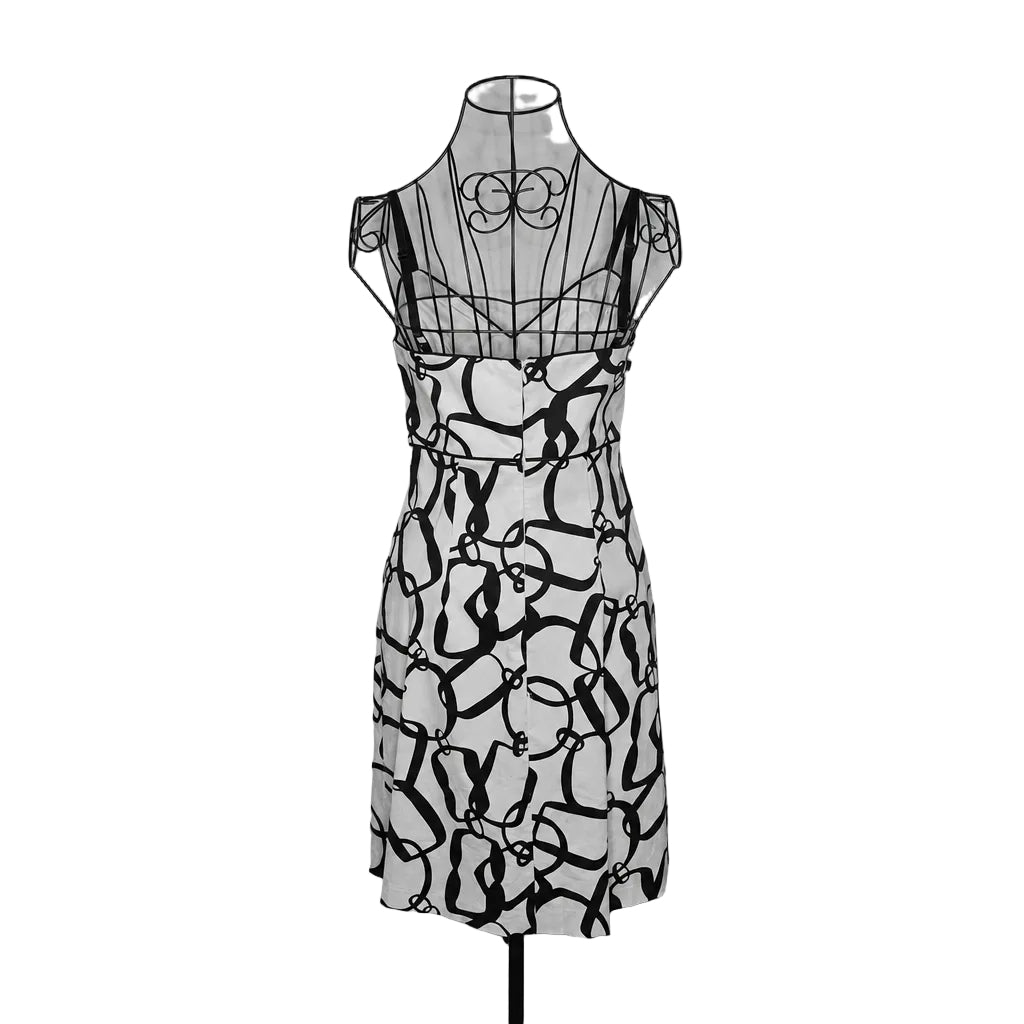 Trina Turk Black and White Geometric chain Two-Piece Suit, Size 4