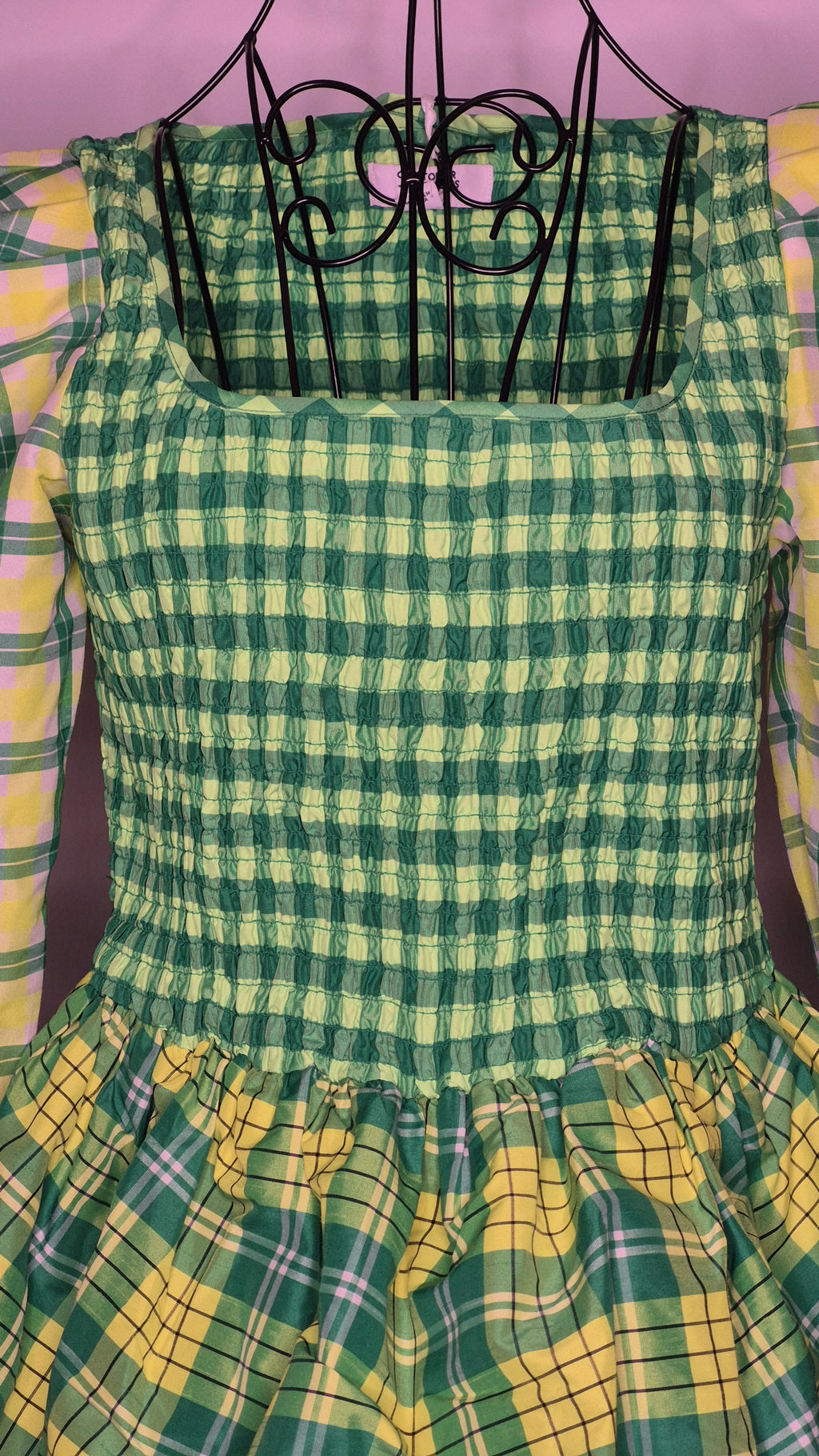 Christopher John Rogers for Target Green Plaid Smocked Dress