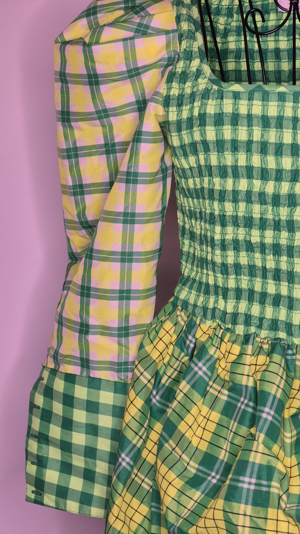 Christopher John Rogers for Target Green Plaid Smocked Dress