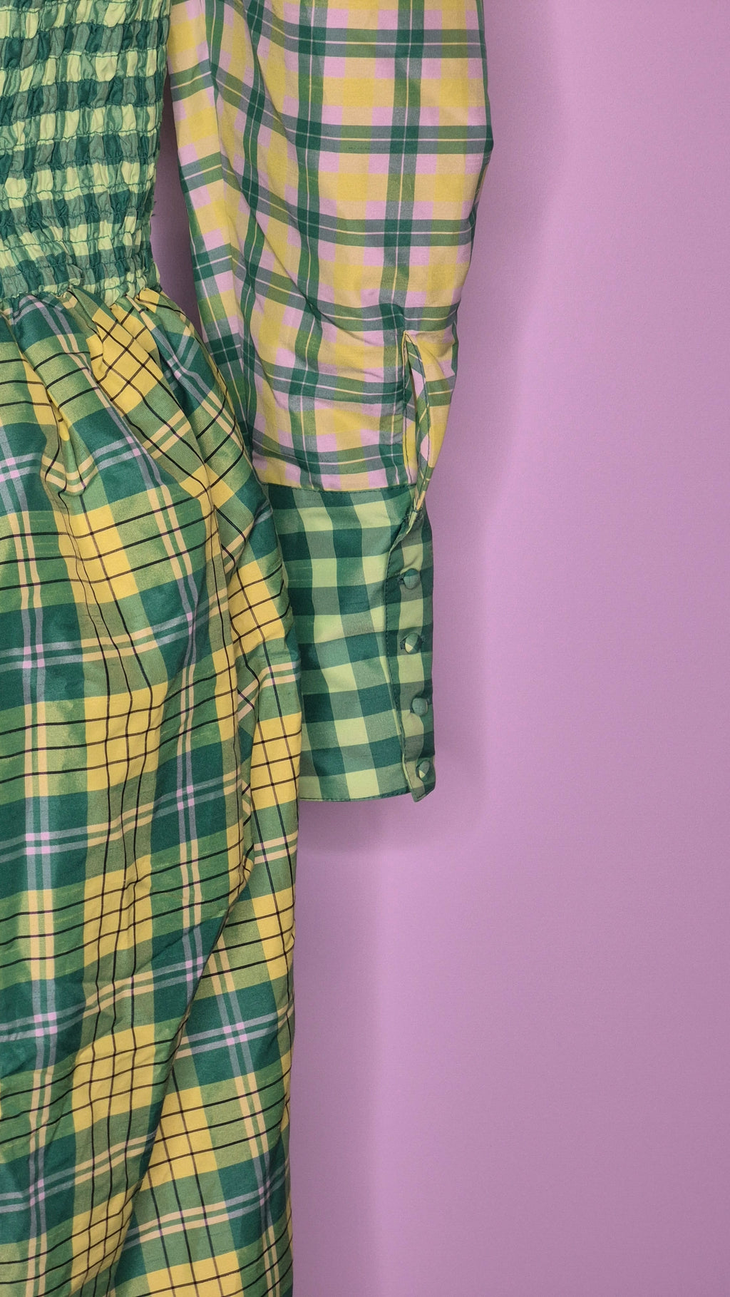 Christopher John Rogers for Target Green Plaid Smocked Dress