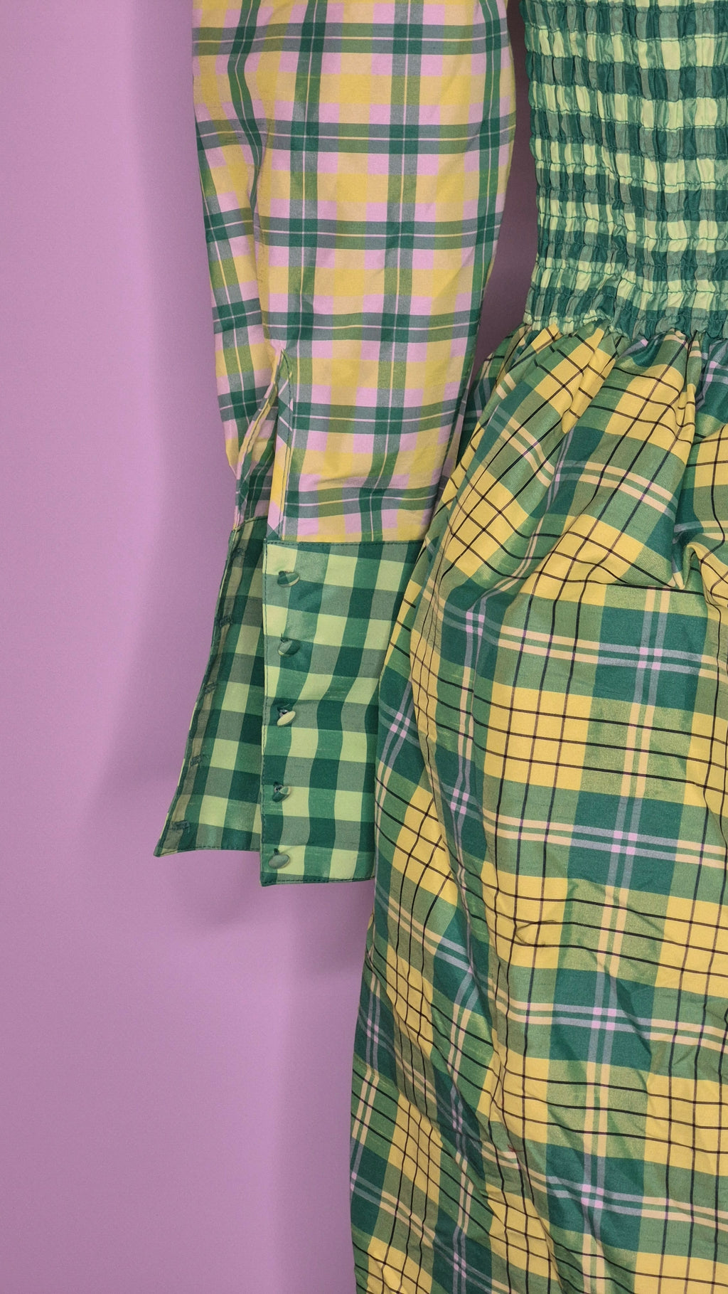 Christopher John Rogers for Target Green Plaid Smocked Dress