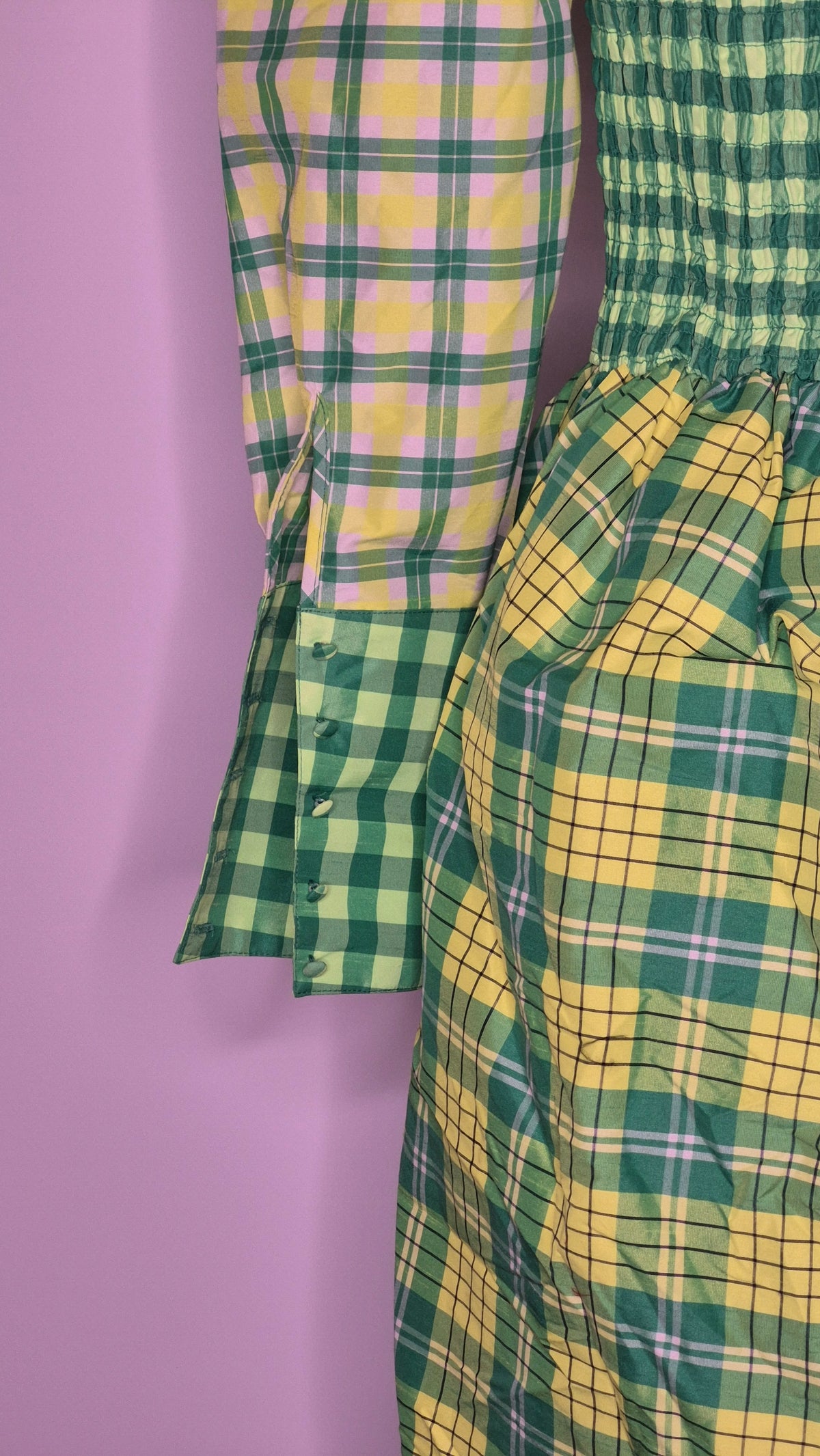 Christopher John Rogers for Target Green Plaid Smocked Dress