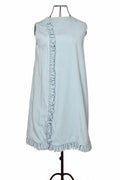 1960s Vintage Baby Blue Sleeveless Wrap Dress