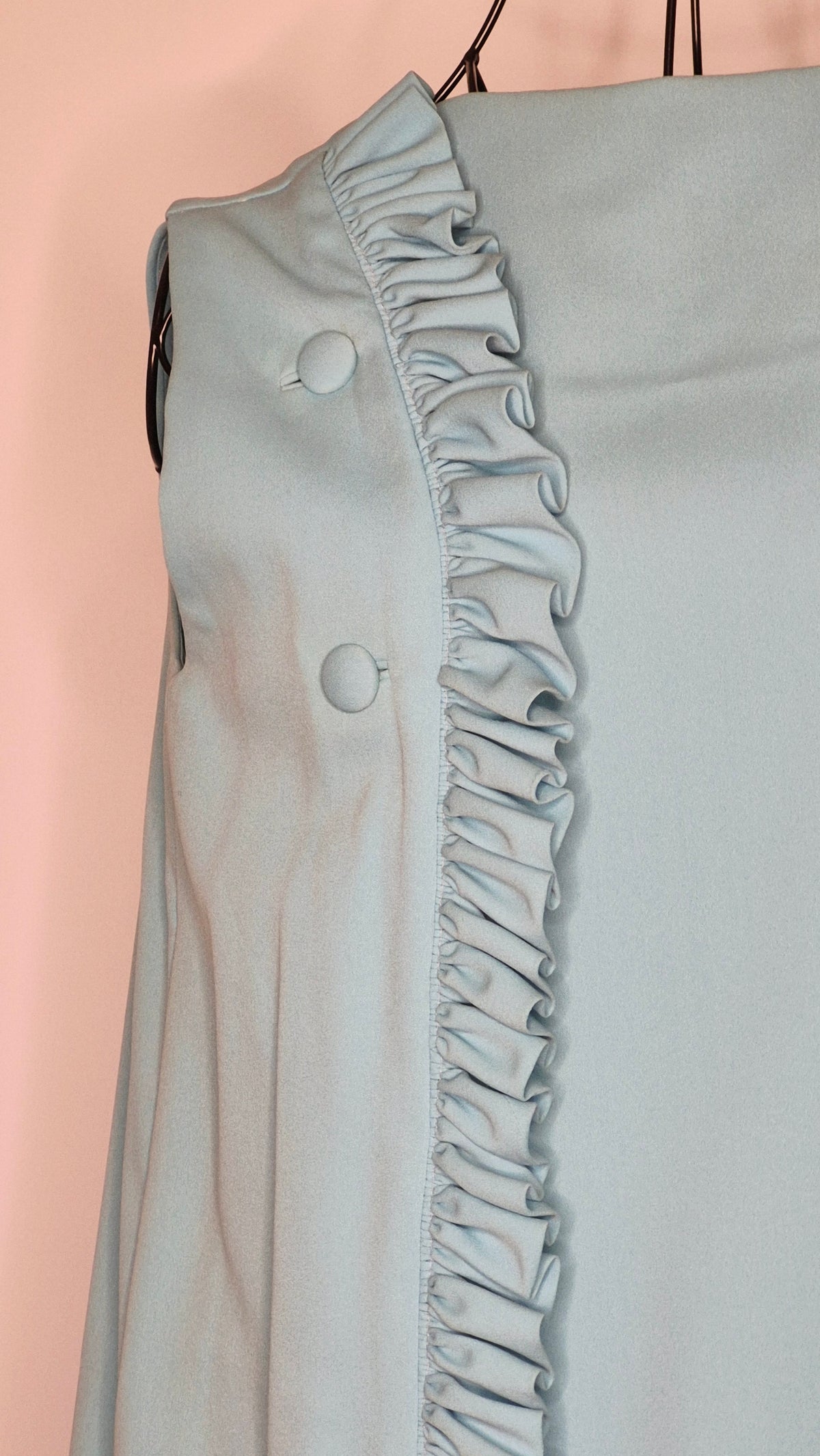 1960s Vintage Baby Blue Sleeveless Wrap Dress