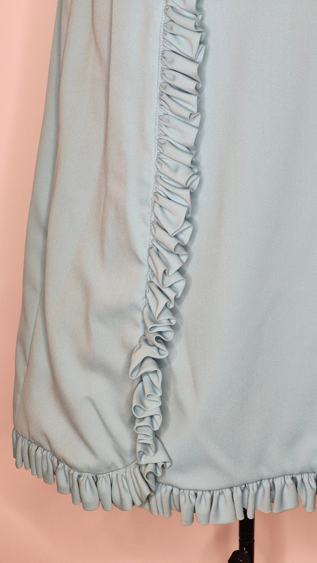 1960s Vintage Baby Blue Sleeveless Wrap Dress