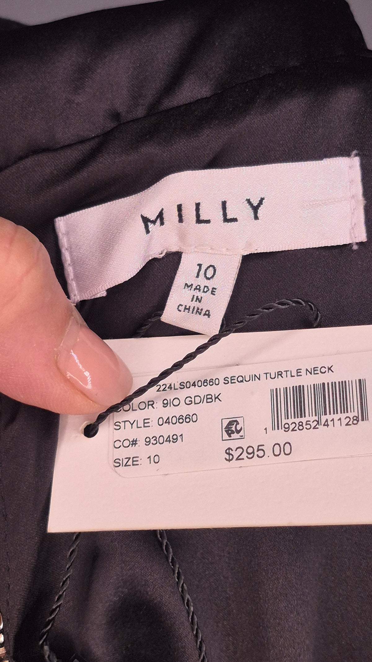Milly Long-Sleeve Sequin Top Leopard design