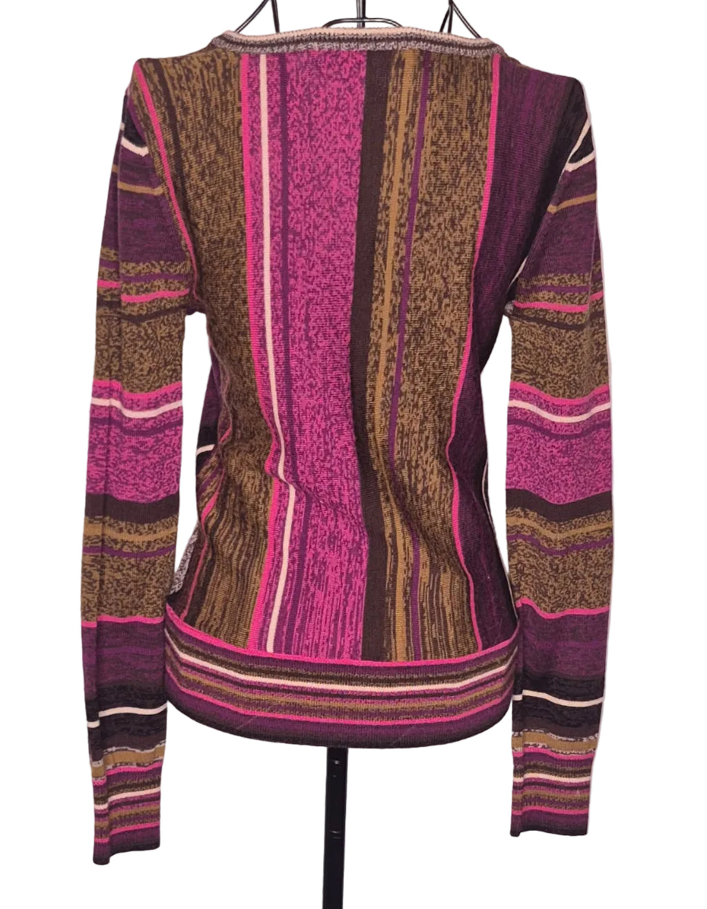 Trina Turk Long-Sleeve Chevron Stripe Sweater Top