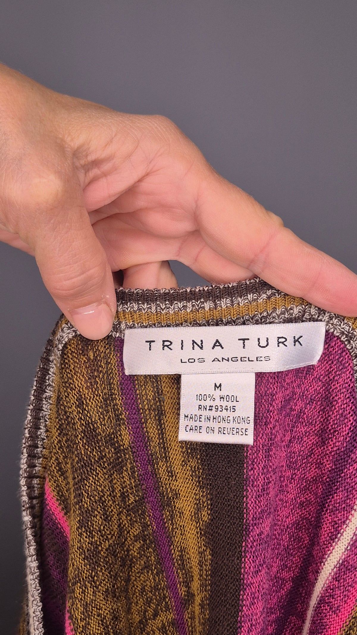 Trina Turk Long-Sleeve Chevron Stripe Sweater Top