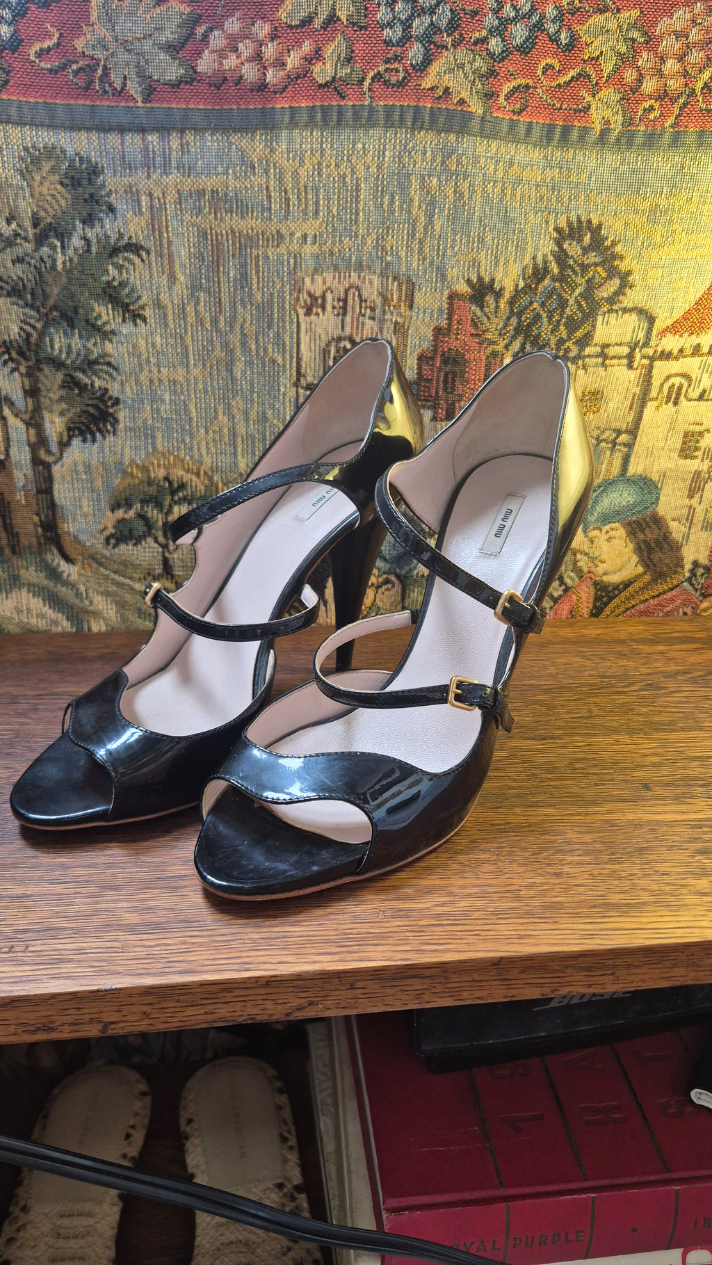 Miu Miu Black Patent Leather Heels