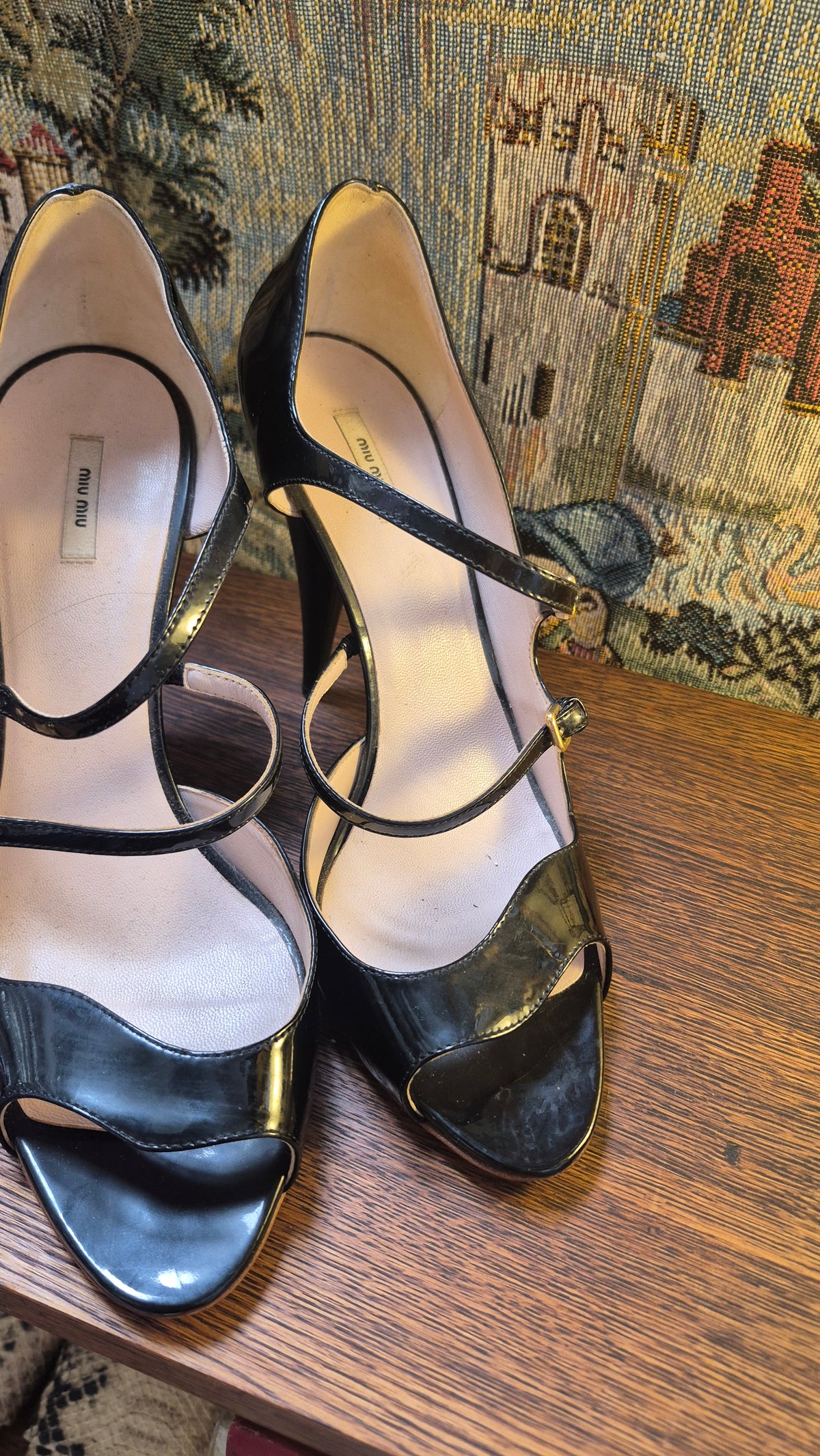 Miu Miu Black Patent Leather Heels