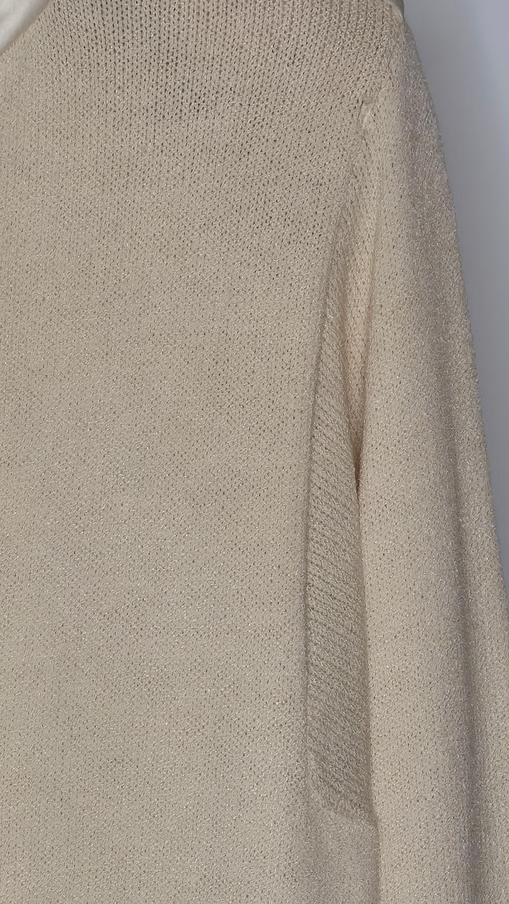 Vintage St. John Evening Cream Knit Dress with Satin Collar and Cuffs