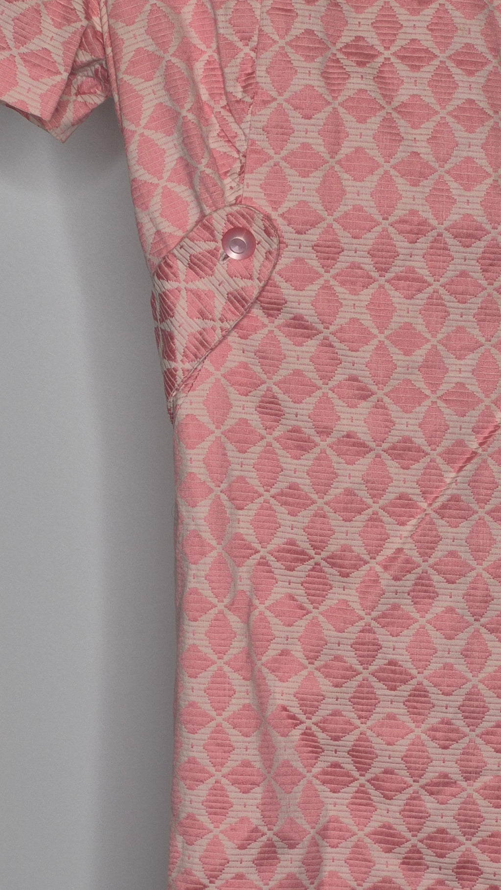 1960s Handmade Pink Jacquard possible Pat Premo Shift Dress