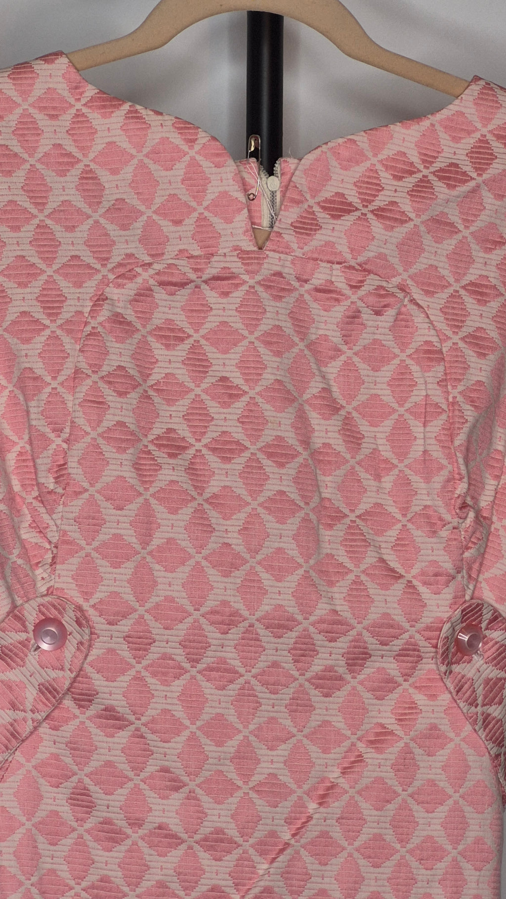 1960s Handmade Pink Jacquard possible Pat Premo Shift Dress