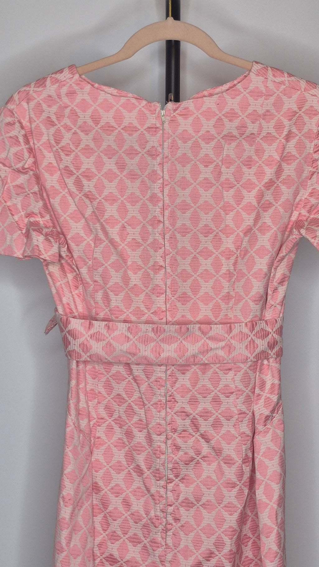 1960s Handmade Pink Jacquard possible Pat Premo Shift Dress