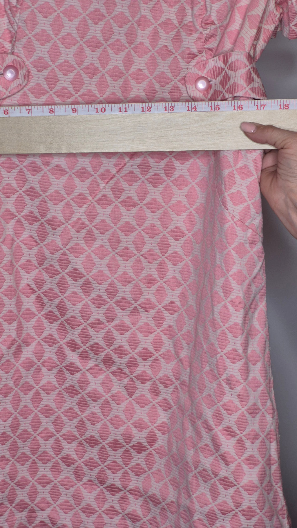 1960s Handmade Pink Jacquard possible Pat Premo Shift Dress