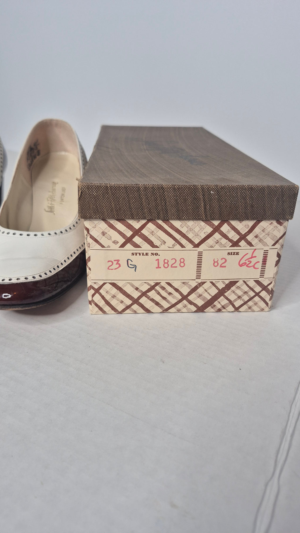 1960s Saks Fifth Avenue "Fenton Last" Two-Tone Leather Spectator Pumps with Original Box