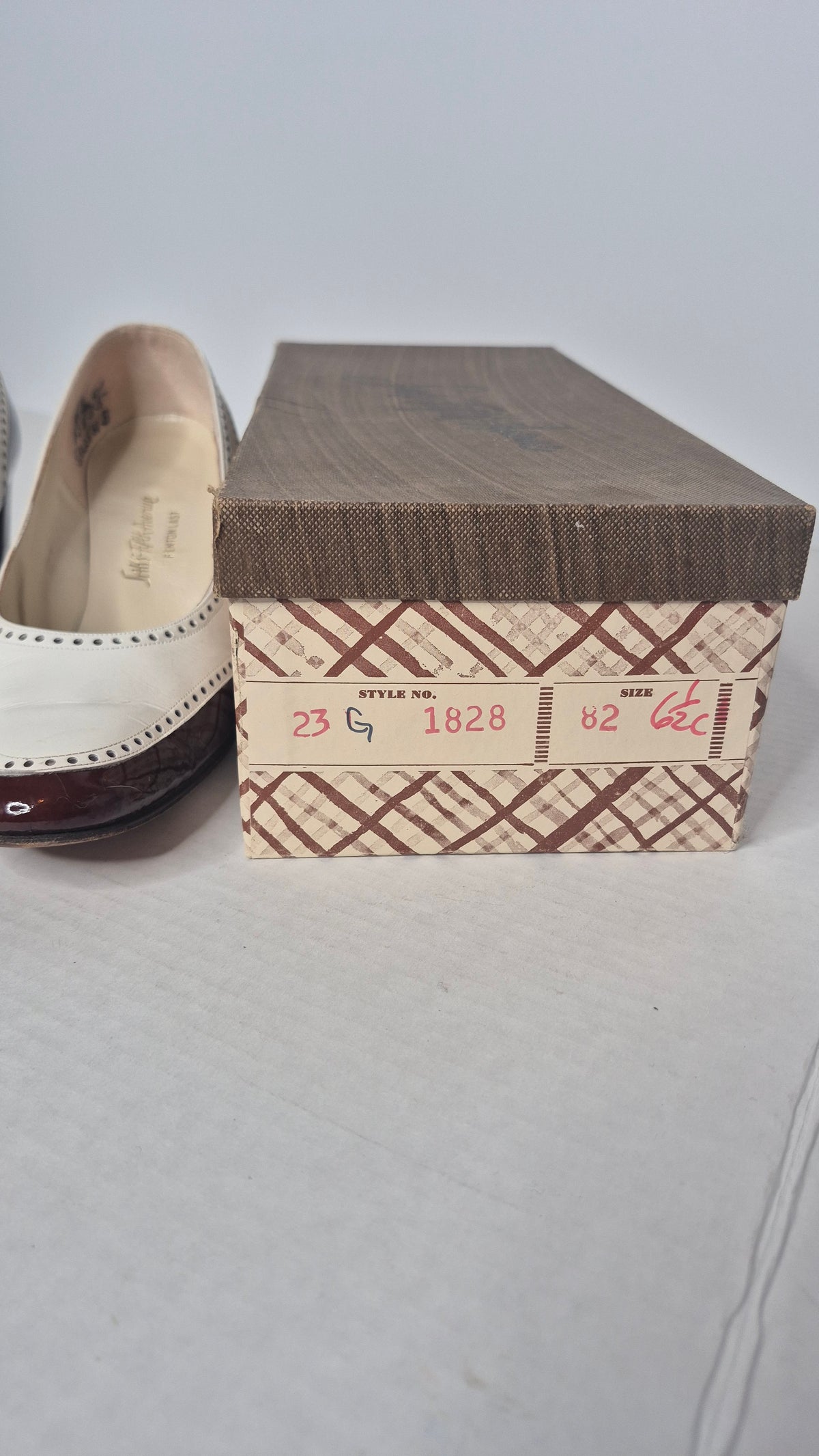 1960s Saks Fifth Avenue "Fenton Last" Two-Tone Leather Spectator Pumps with Original Box