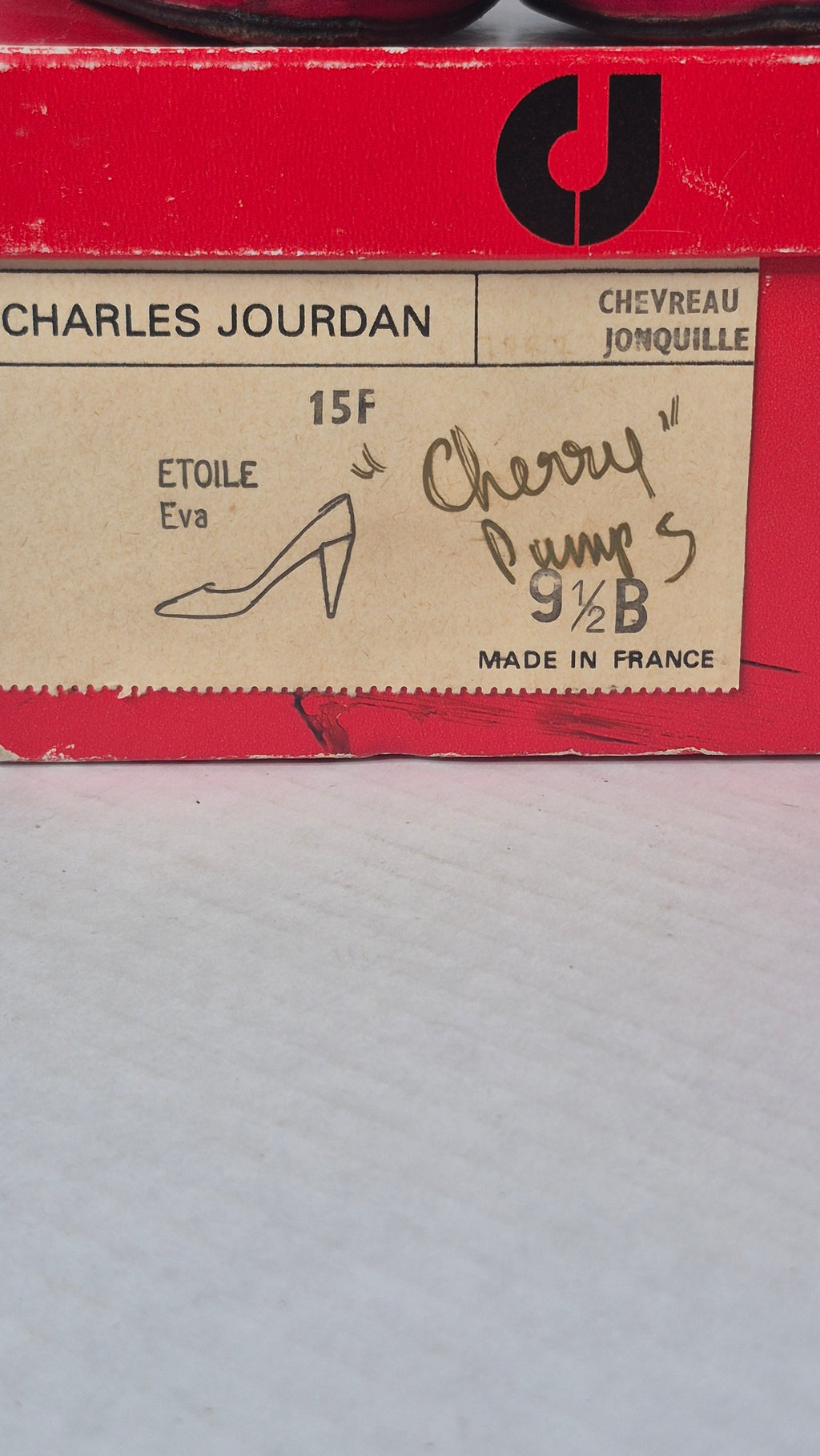 1980s Charles Jourdan Paris Red Chevreau Leather Stiletto Pumps Heels Etoile Eva with Box