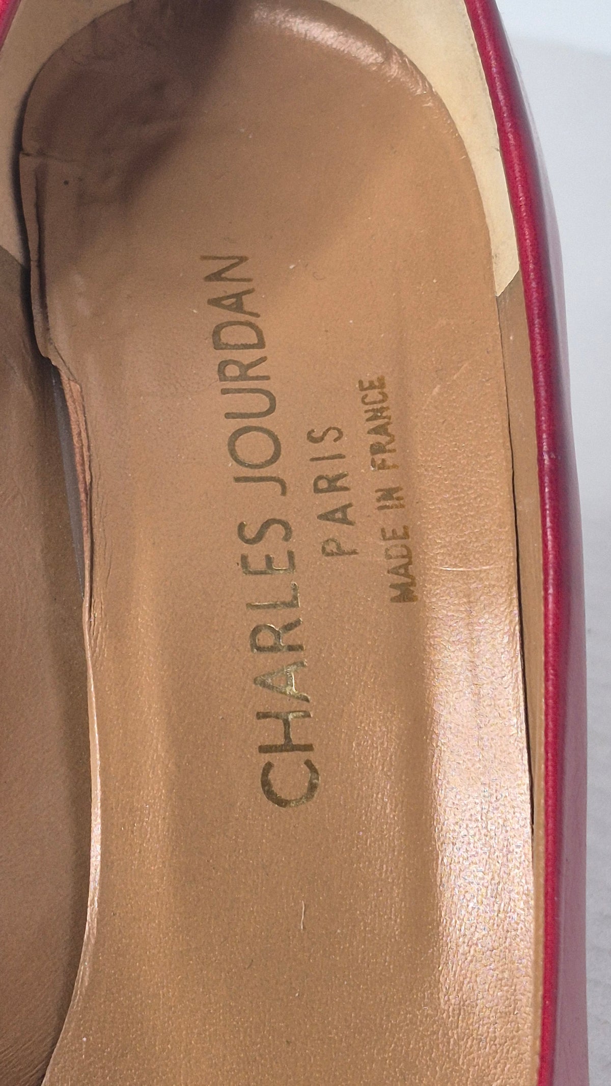1980s Charles Jourdan Paris Red Chevreau Leather Stiletto Pumps Heels Etoile Eva with Box