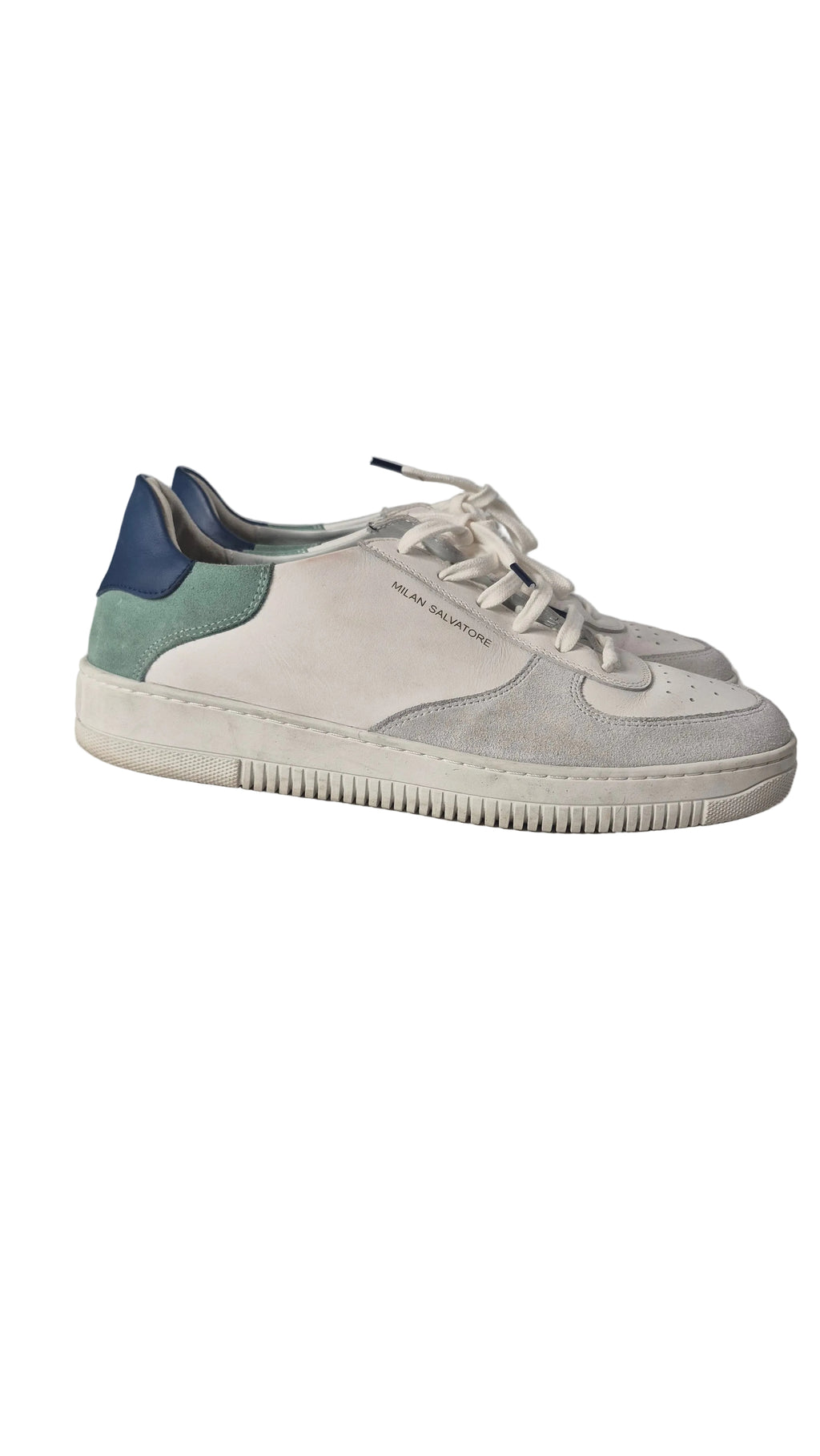 Milan Salvatore "Acquamarina Bold" Men's Handmade Italian Leather Sneakers - Size 11